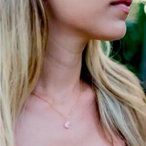 ✨Bestseller✨Petite Rose Quartz + 14K Gold Fill Pendant